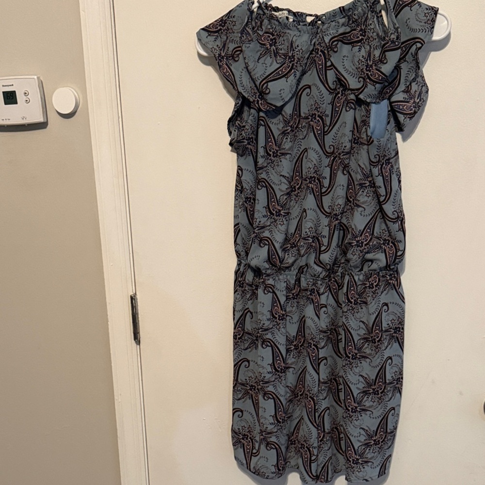 Charlotte Russe Blue and Black Paisley Mini Dress